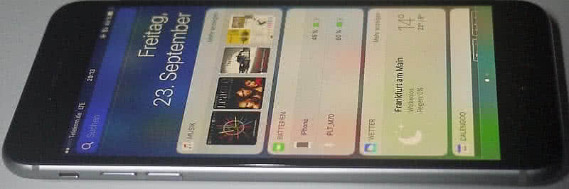 Foto: Apple iPhone 6s Plus linke Seite, Blick auf Display